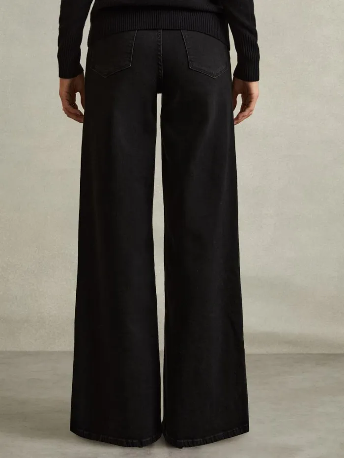 Reiss Trousers Women Petite Palazzo Jeans In Black Reiss Trousers Women Petite Palazzo Jeans In Black