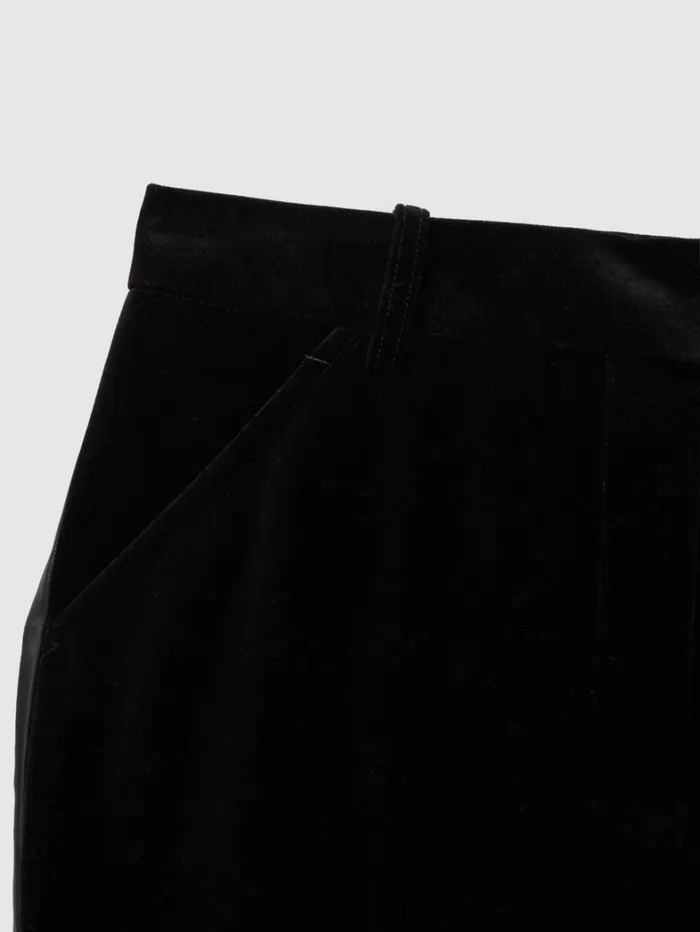 Reiss Trousers Women Petite Velvet Flared Suit Trousers In Black Reiss Trousers Women Petite Velvet Flared Suit Trousers In Black