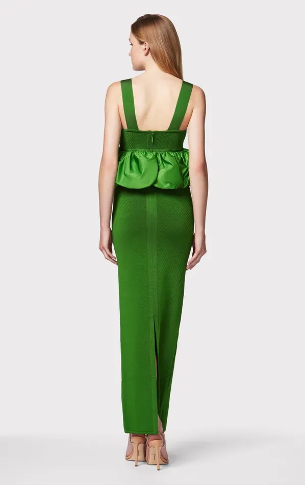 RUCHED NYLON PEPLUM GOWN Everglade Women HERV LEGR Dresses RUCHED NYLON PEPLUM GOWN Everglade Women HERV LEGR Dresses