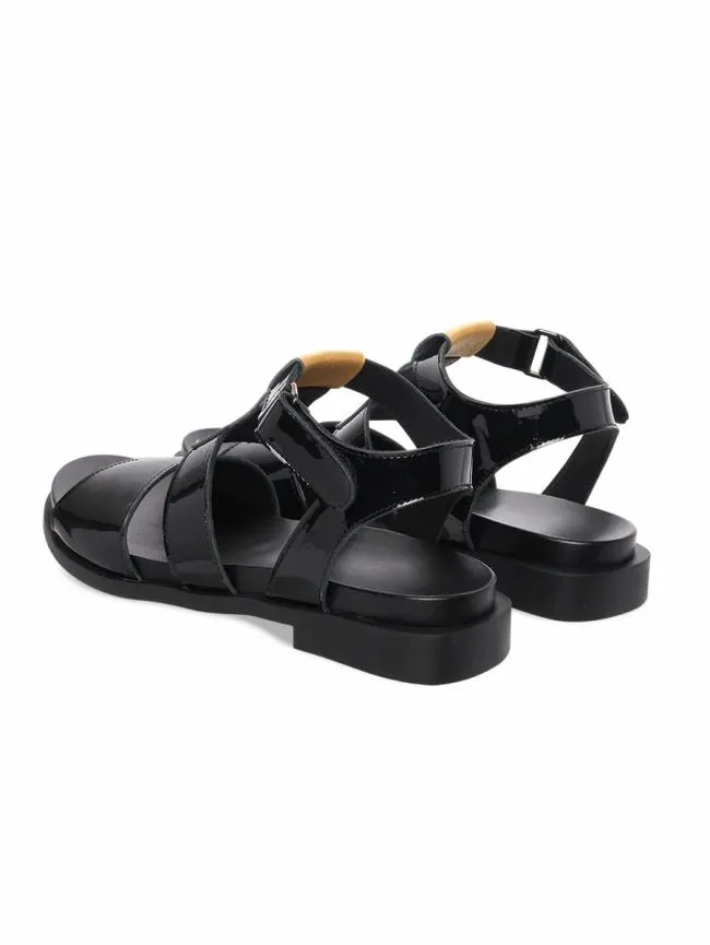 Sandals Woman Arche Makota Sandals Patent And Metallic Leather Multicolor Blackmetallic Yellowblackgold Sandals Woman Arche Makota Sandals Patent And Metallic Leather Multicolor Blackmetallic Yellowblackgold