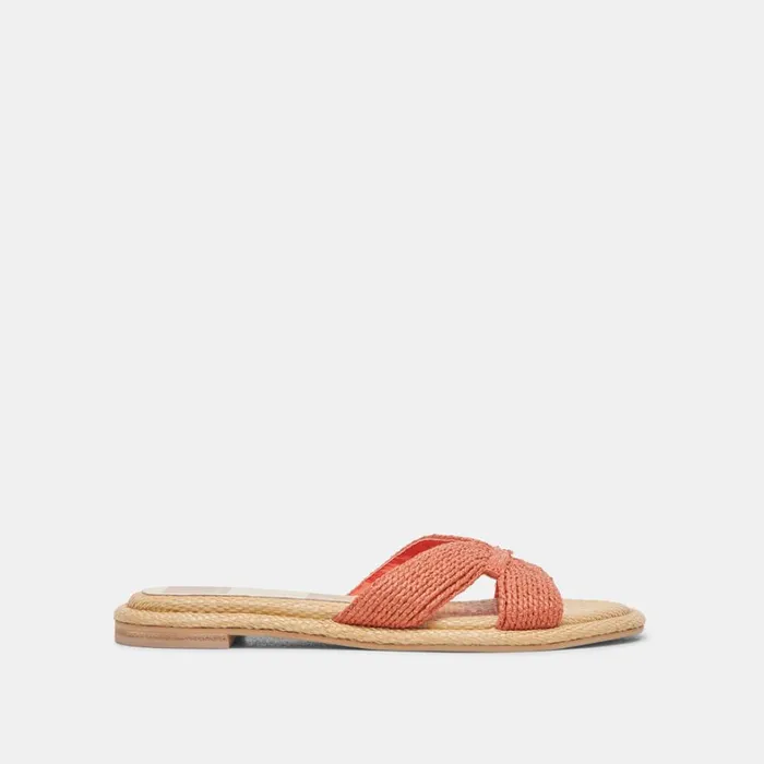 Sandals Women Dolce Vita Atomic Wide Sandals Persimmon Raffia