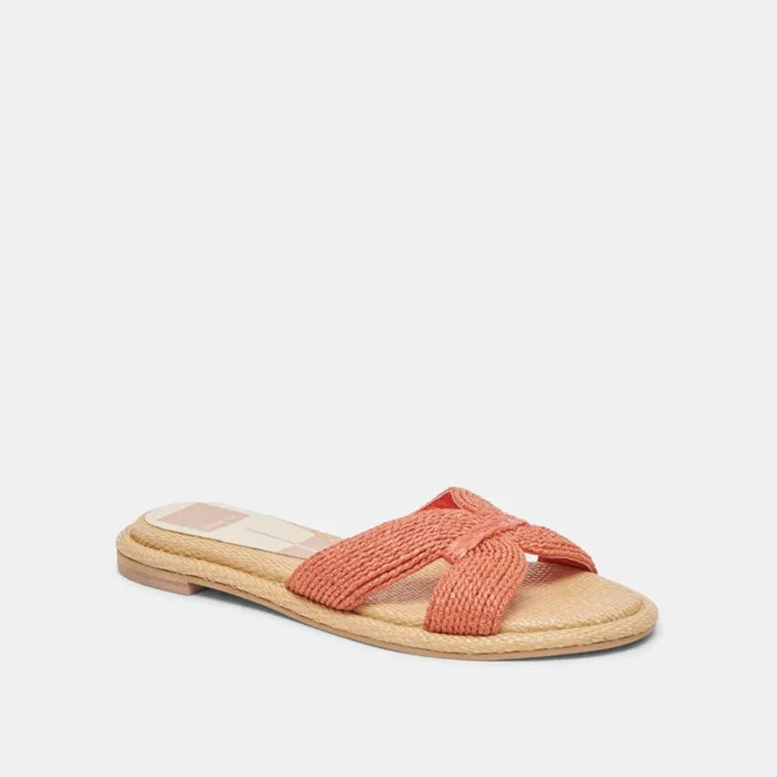 Sandals Women Dolce Vita Atomic Wide Sandals Persimmon Raffia