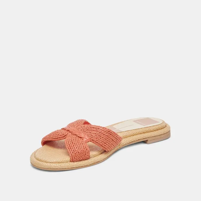 Sandals Women Dolce Vita Atomic Wide Sandals Persimmon Raffia