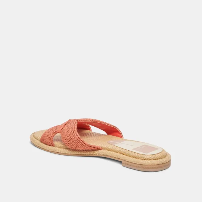 Sandals Women Dolce Vita Atomic Wide Sandals Persimmon Raffia