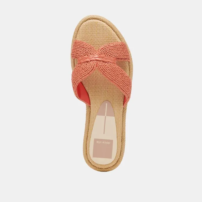 Sandals Women Dolce Vita Atomic Wide Sandals Persimmon Raffia