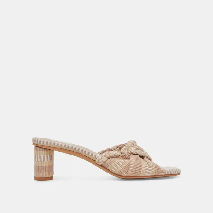 Sandals Women Dolce Vita Dallie Heels Natural Multi Woven
