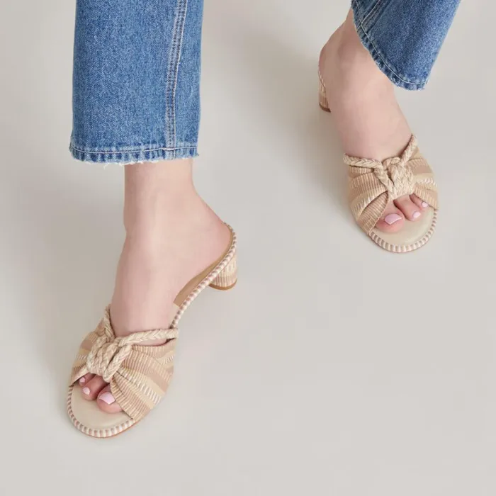 Sandals Women Dolce Vita Dallie Heels Natural Multi Woven