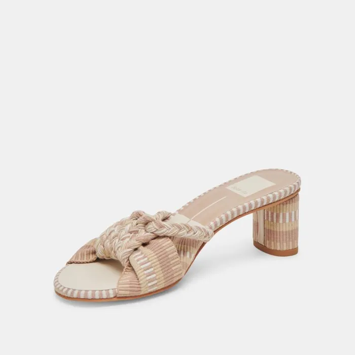 Sandals Women Dolce Vita Dallie Heels Natural Multi Woven