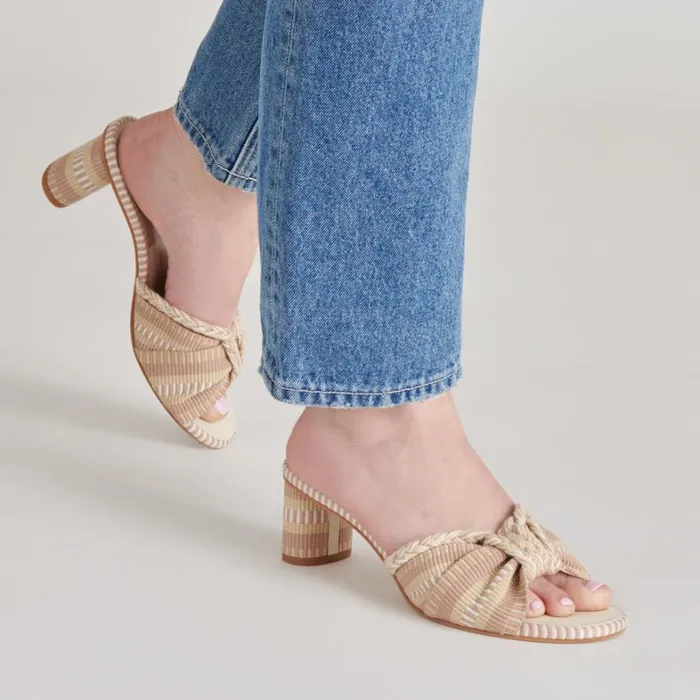 Sandals Women Dolce Vita Dallie Heels Natural Multi Woven