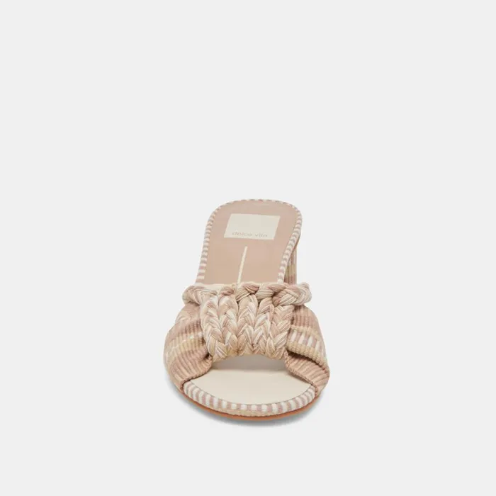 Sandals Women Dolce Vita Dallie Heels Natural Multi Woven