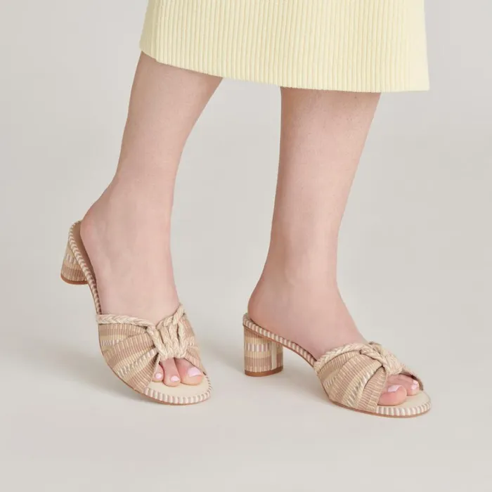 Sandals Women Dolce Vita Dallie Heels Natural Multi Woven