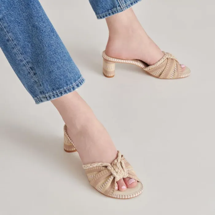 Sandals Women Dolce Vita Dallie Heels Natural Multi Woven