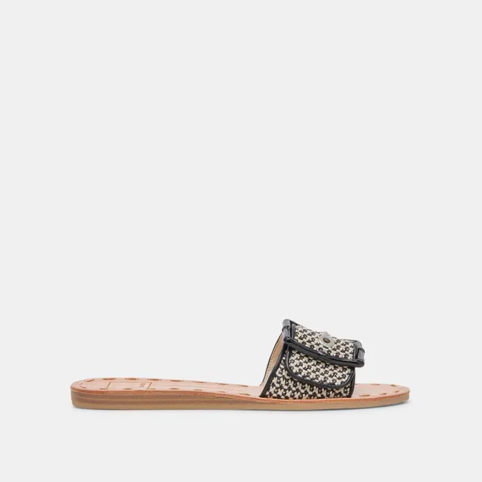 Sandals Women Dolce Vita Dasa Sandals Black Natural Raffia