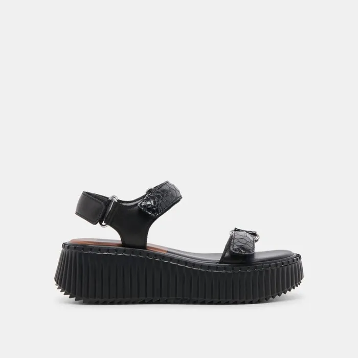Sandals Women Dolce Vita Debra Sandals Midnight Embossed Leather