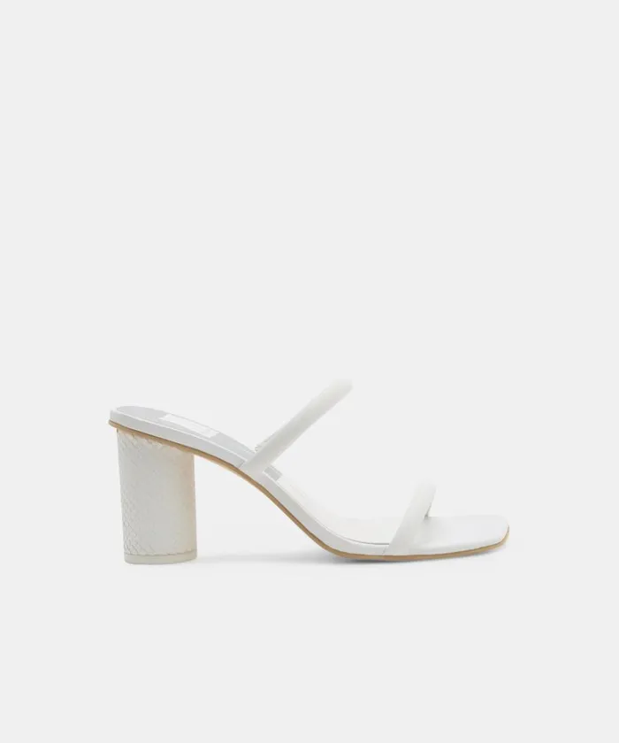 Sandals Women Dolce Vita Noles Heels White Leather