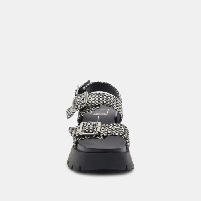 Sandals Women Dolce Vita Palda Sandals Black White Raffia
