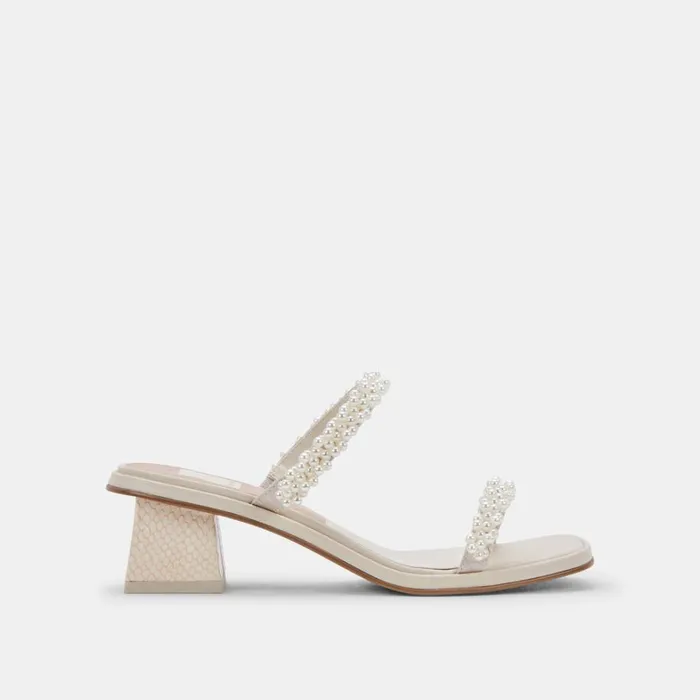 Sandals Women Dolce Vita River Pearl Heels Vanilla Pearls