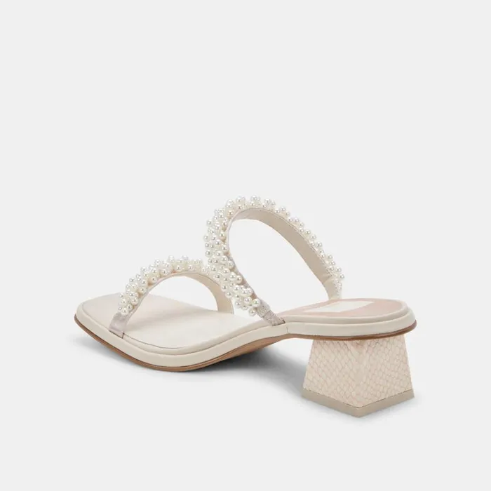 Sandals Women Dolce Vita River Pearl Heels Vanilla Pearls