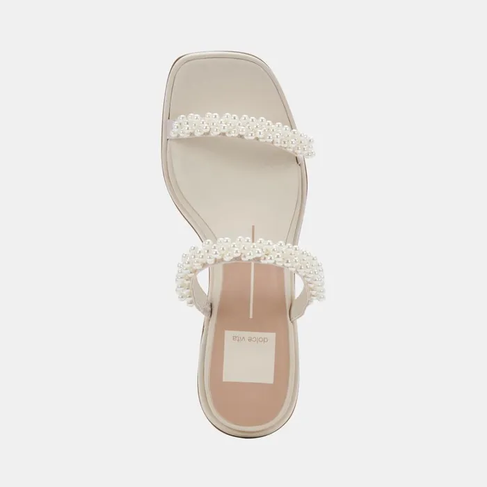 Sandals Women Dolce Vita River Pearl Heels Vanilla Pearls