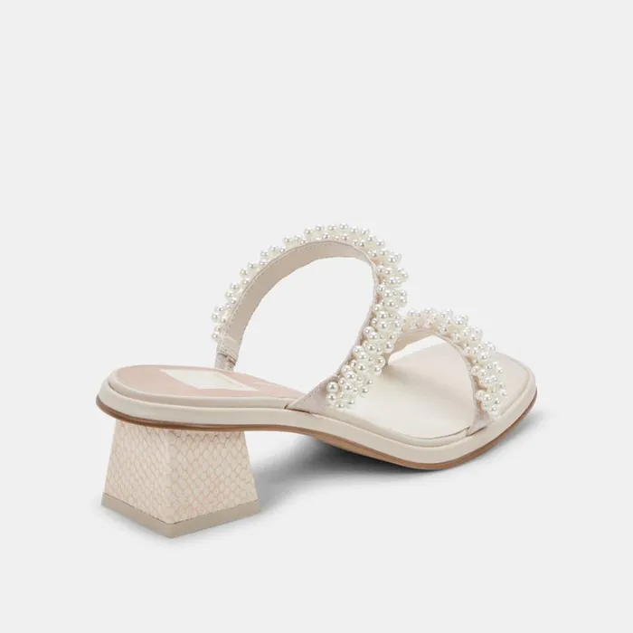 Sandals Women Dolce Vita River Pearl Heels Vanilla Pearls