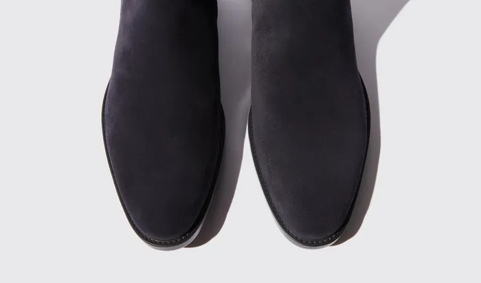 Scarosso Chelsea Boots Men Giacomo Blue Blue Suede