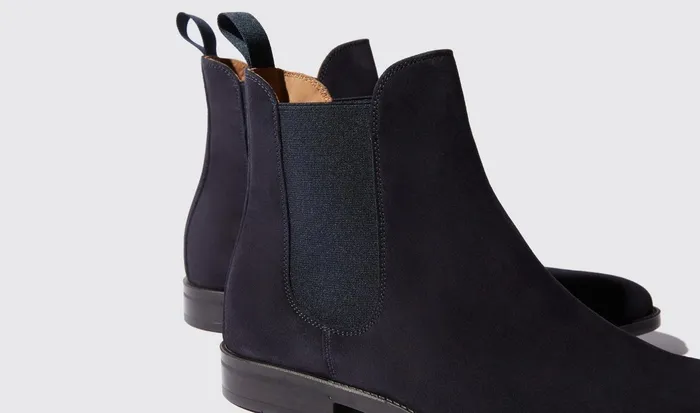 Scarosso Chelsea Boots Men Giacomo Blue Blue Suede