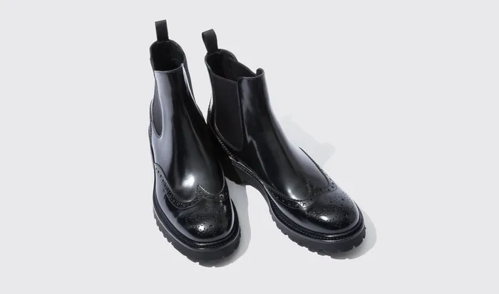 Scarosso Chelsea Boots Women Poppy Black Black 8211 Polished Calf