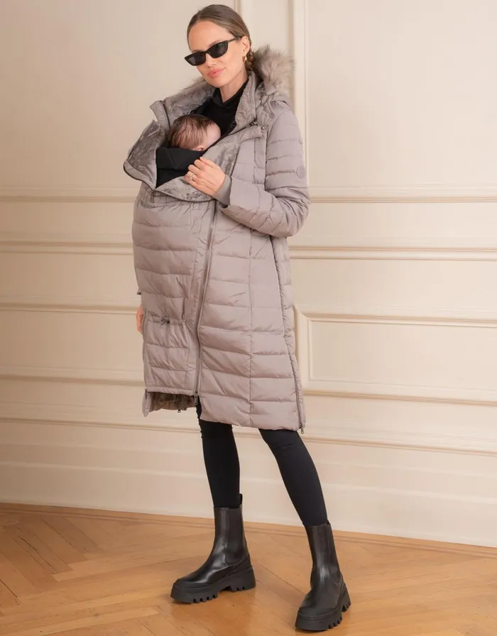 Seraphine Slate 3 In 1 Down Maternity Coat Women Coats and Jackets