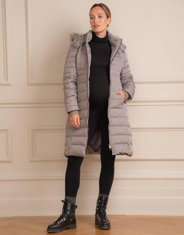 Seraphine Slate 3 In 1 Down Maternity Coat Women Coats and Jackets