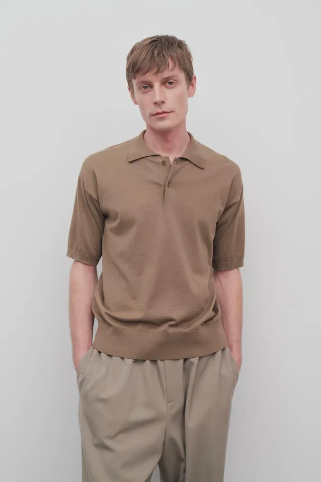 Shirts Men The Row Tiago Top In Cotton And Cashmere Khaki
