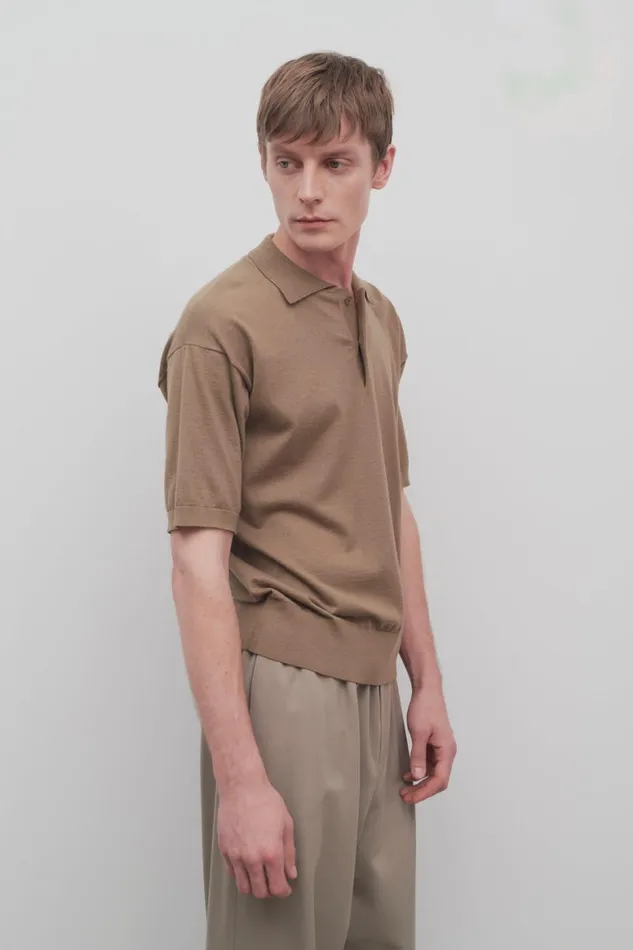 Shirts Men The Row Tiago Top In Cotton And Cashmere Khaki