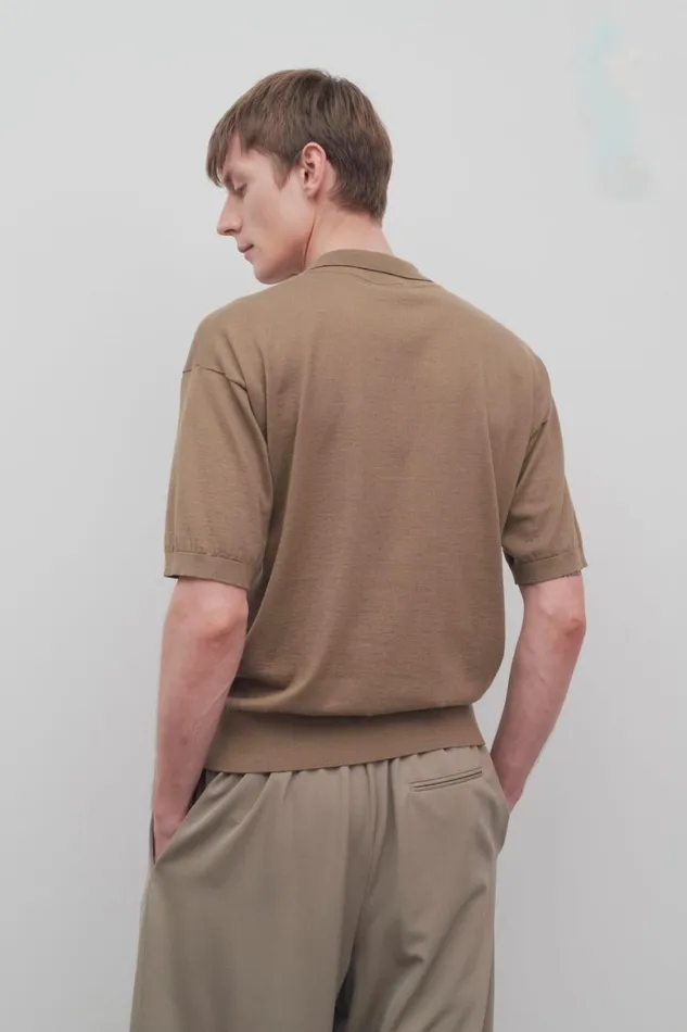 Shirts Men The Row Tiago Top In Cotton And Cashmere Khaki