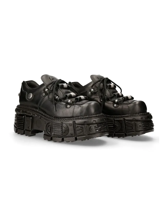 Shoe Black Imperfect With Laces M233C4 WomenMen New Rock Platform