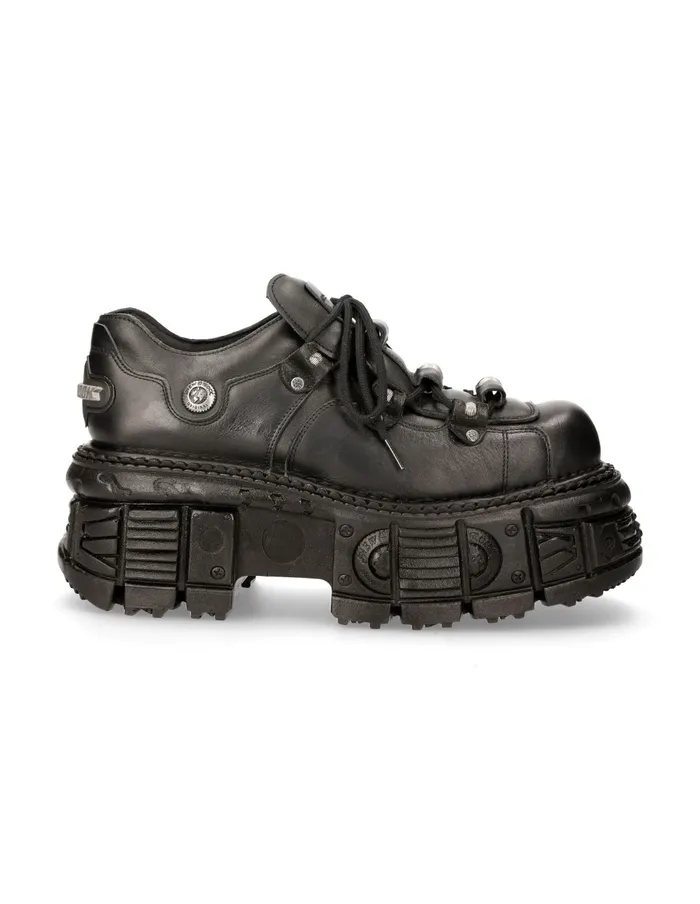 Shoe Black Imperfect With Laces M233C4 WomenMen New Rock Platform