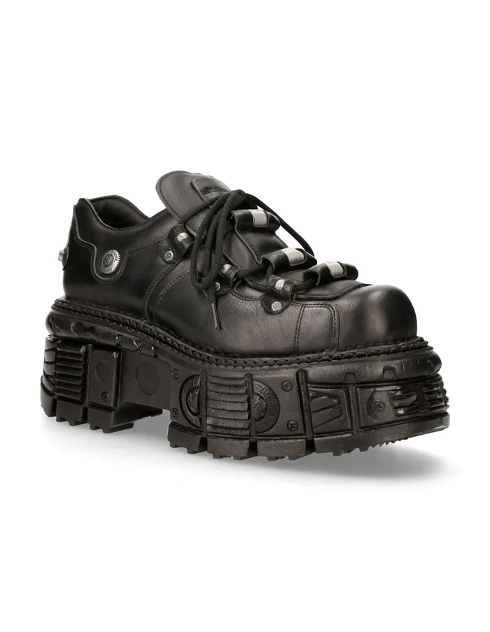 Shoe Black Imperfect With Laces M233C4 WomenMen New Rock Platform