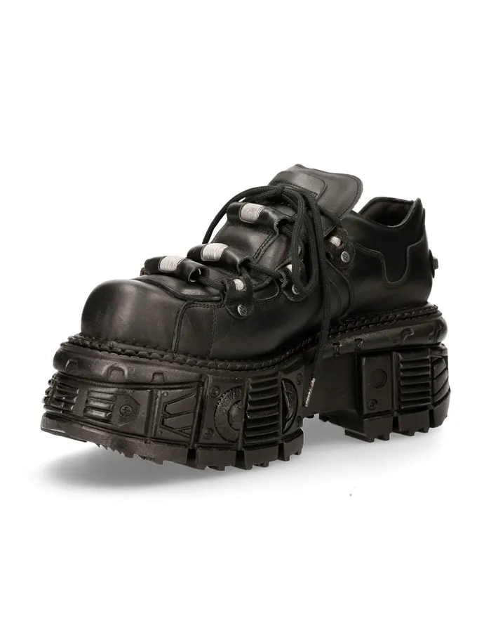 Shoe Black Imperfect With Laces M233C4 WomenMen New Rock Platform