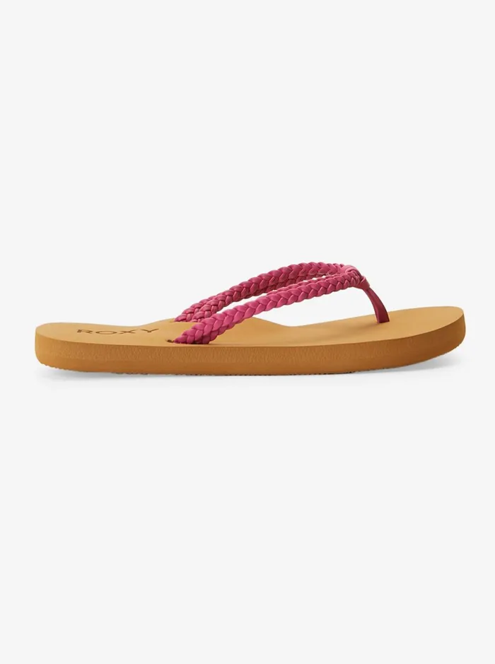 Shoes and Sandals Women Roxy Girl039s 416 Costas FlipFlops Raspberry