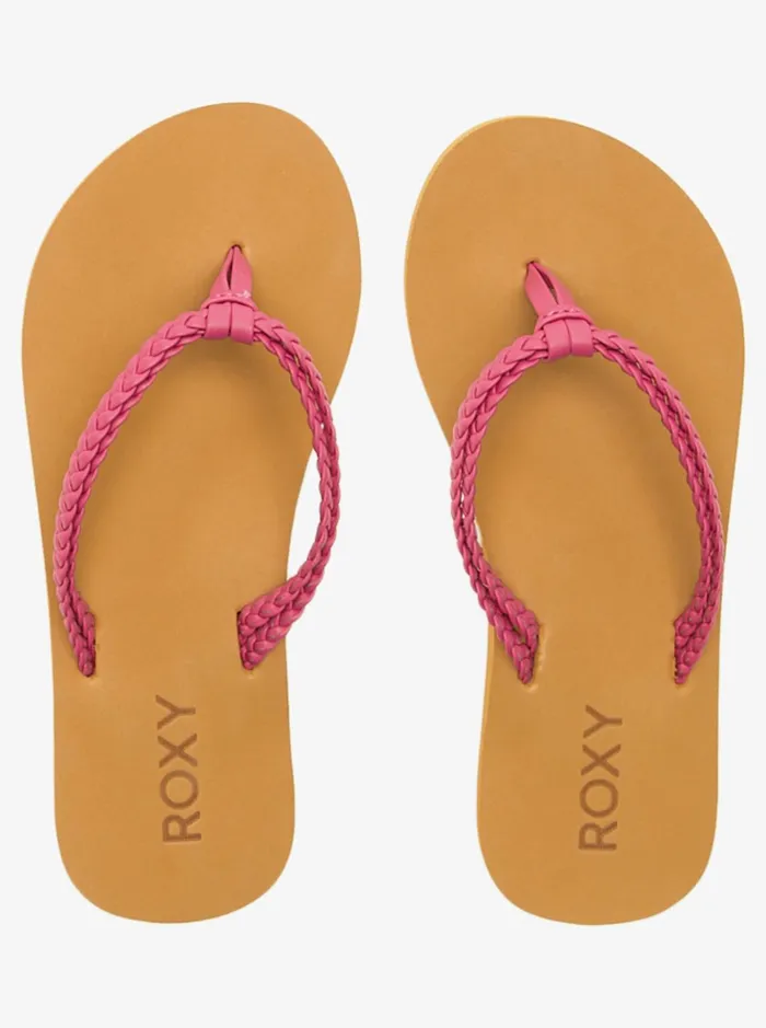 Shoes and Sandals Women Roxy Girl039s 416 Costas FlipFlops Raspberry