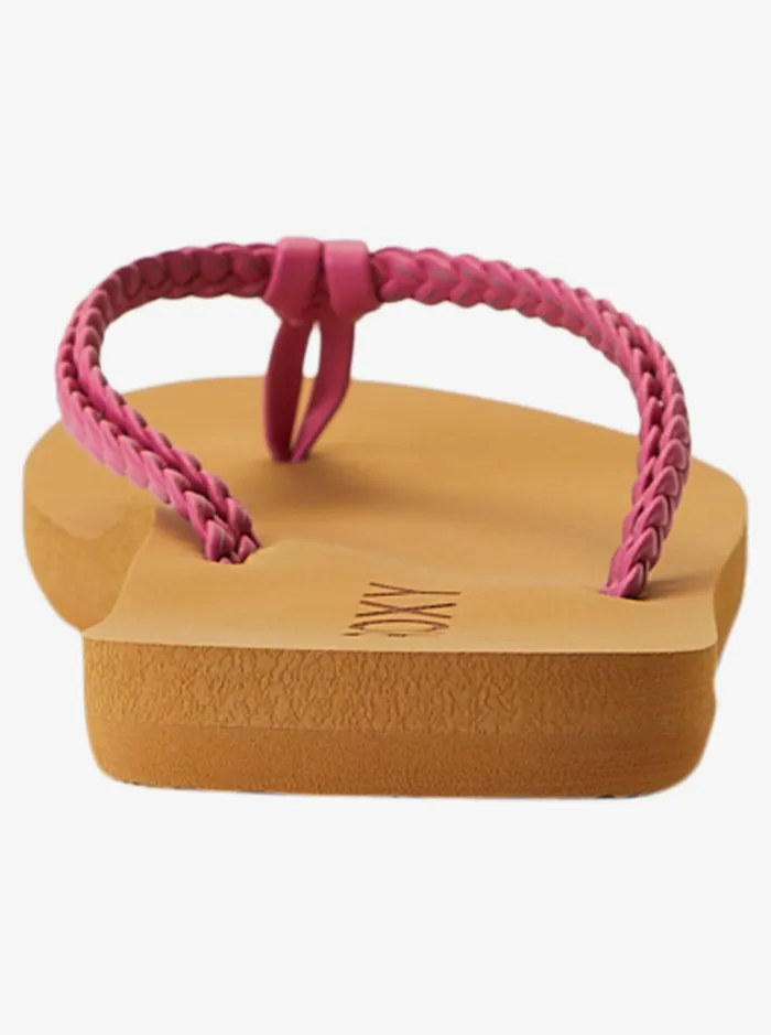 Shoes and Sandals Women Roxy Girl039s 416 Costas FlipFlops Raspberry