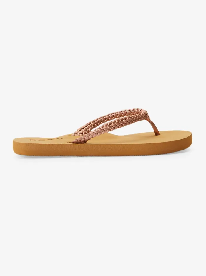 Shoes and Sandals Women Roxy Girl039s 416 Costas FlipFlops Rose Gold