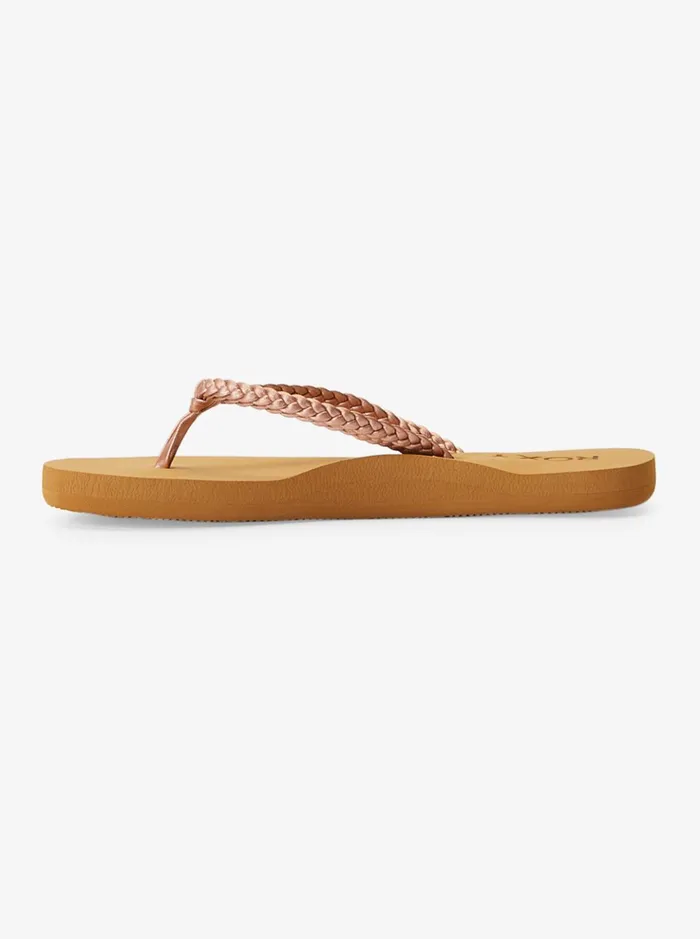 Shoes and Sandals Women Roxy Girl039s 416 Costas FlipFlops Rose Gold