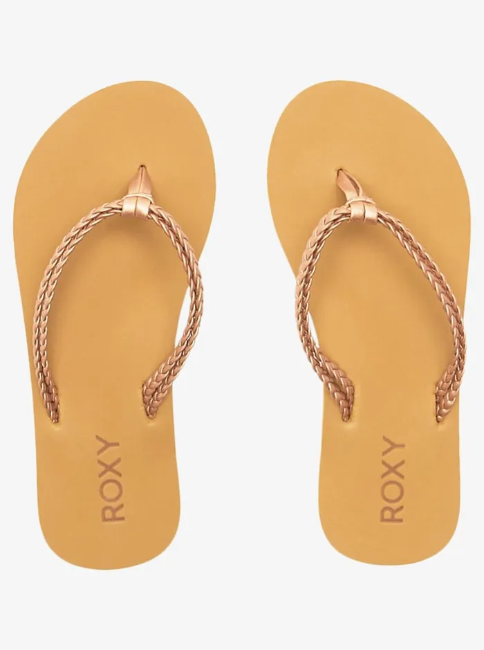 Shoes and Sandals Women Roxy Girl039s 416 Costas FlipFlops Rose Gold