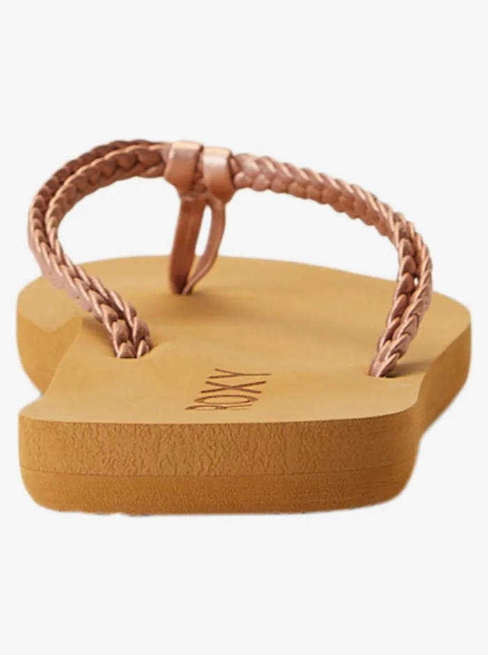 Shoes and Sandals Women Roxy Girl039s 416 Costas FlipFlops Rose Gold