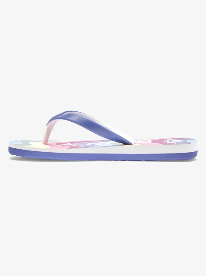 Shoes and Sandals Women Roxy Girl039s 416 Tahiti FlipFlops Blue Depths