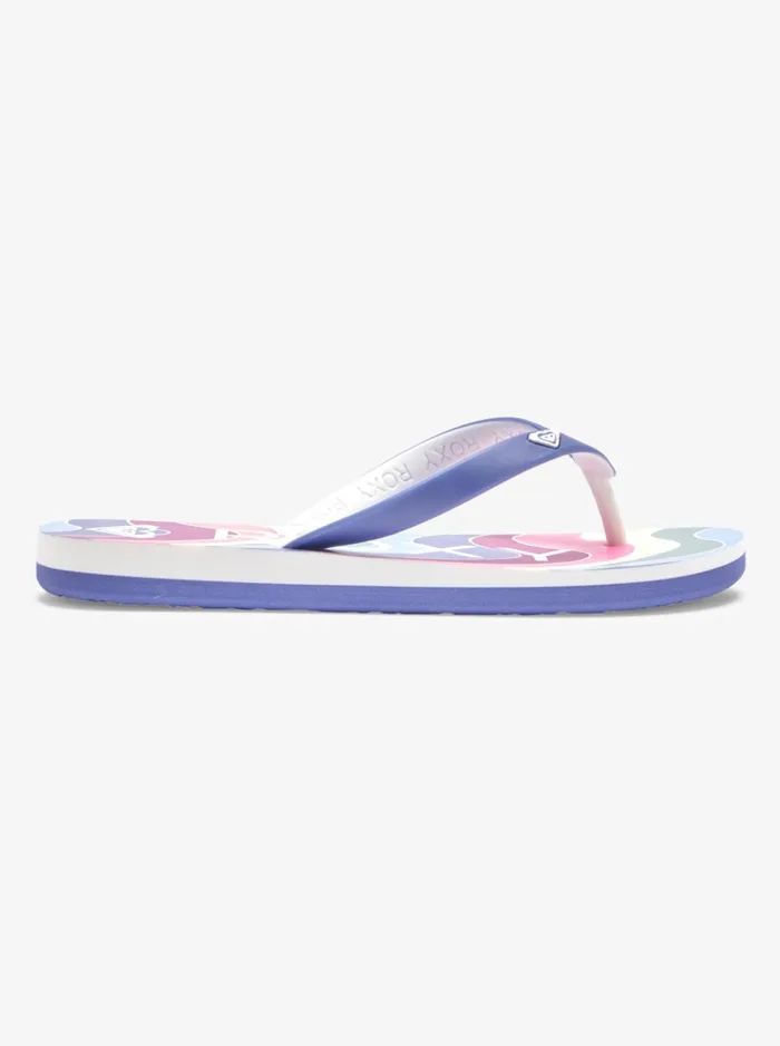 Shoes and Sandals Women Roxy Girl039s 416 Tahiti FlipFlops Blue Depths
