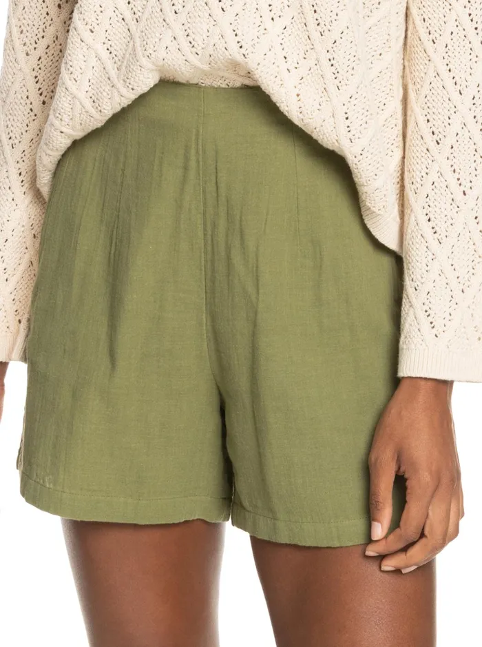 Shorts Women Roxy Over The Sun Lightweight Shorts Loden Green