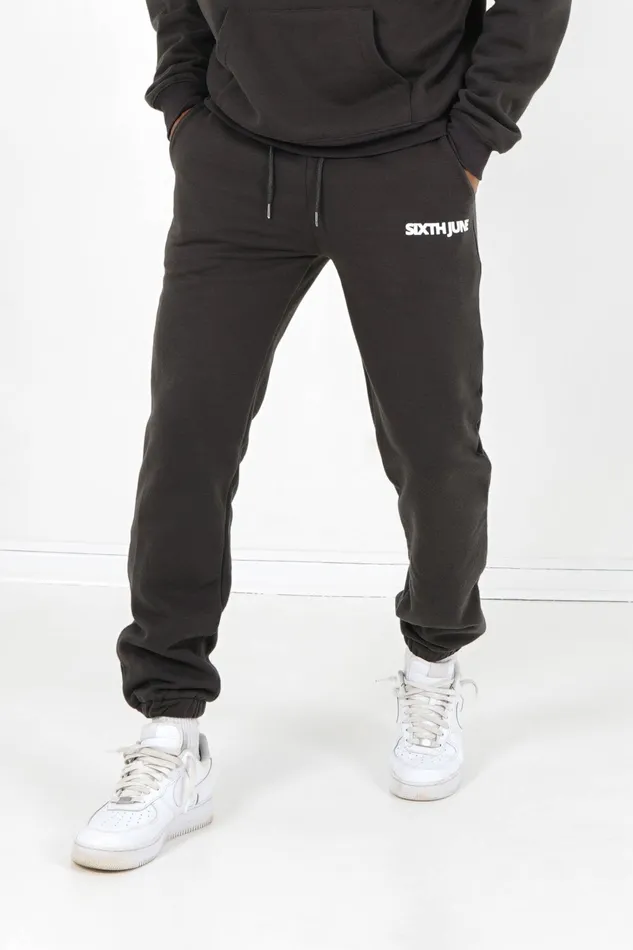 Sixth June Paris Jeans Trousers Fleece Logo Joggers Grey 8211 Men Sixth June Paris Jeans Trousers Fleece Logo Joggers Grey 8211 Men