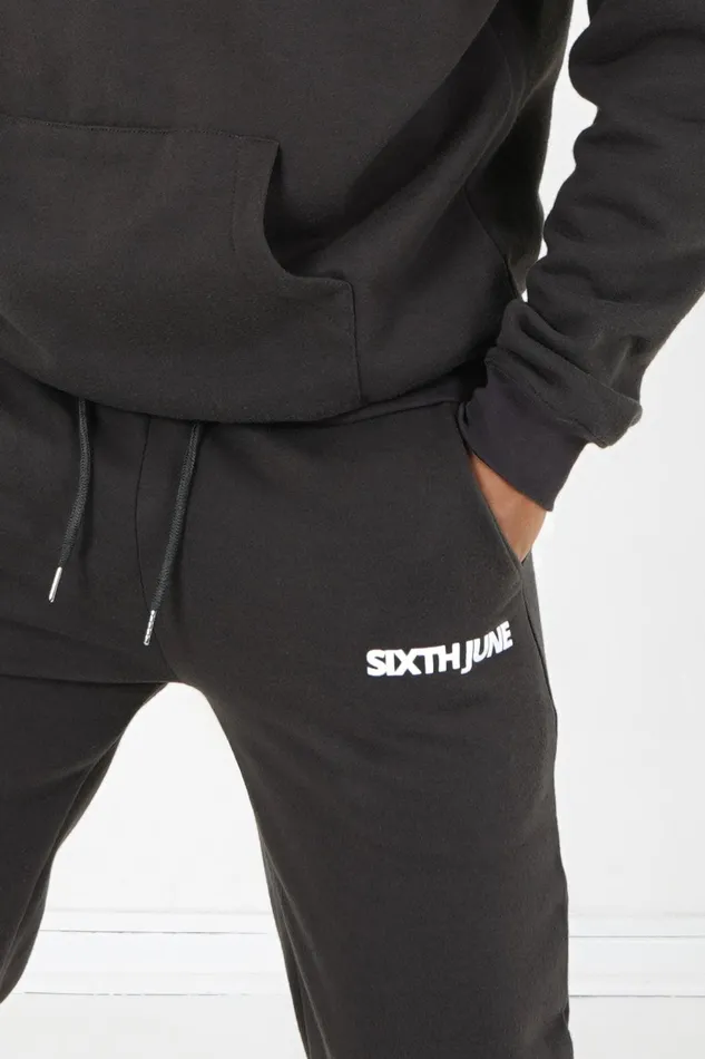 Sixth June Paris Jeans Trousers Fleece Logo Joggers Grey 8211 Men Sixth June Paris Jeans Trousers Fleece Logo Joggers Grey 8211 Men