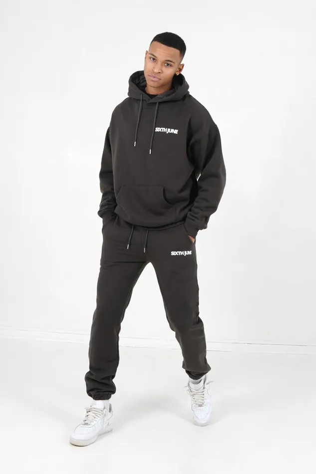 Sixth June Paris Jeans Trousers Fleece Logo Joggers Grey 8211 Men Sixth June Paris Jeans Trousers Fleece Logo Joggers Grey 8211 Men