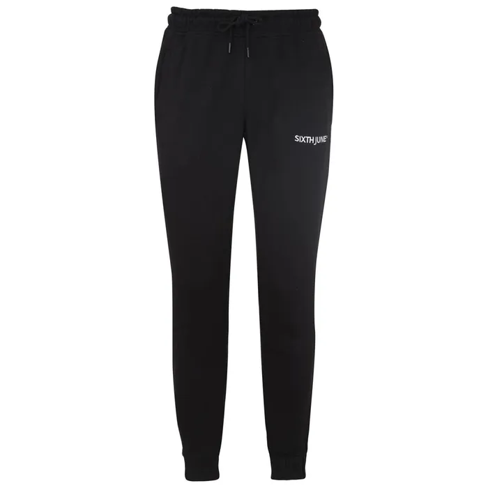 Sixth June Paris Jeans Trousers Soft Embroidered Logo Joggers Black 8211 Men